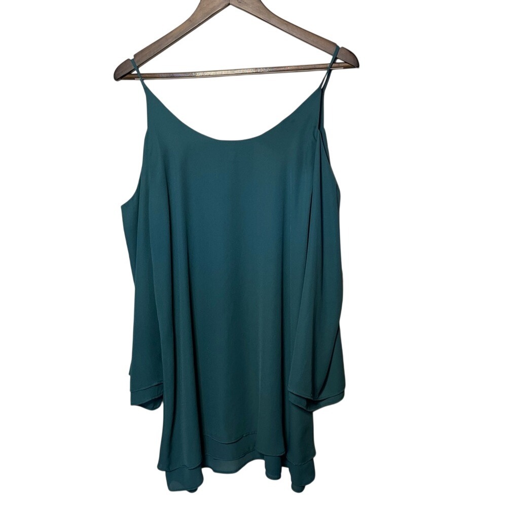 Revolve Krisa Cold Shoulder Mini Dress Green Medium Sexy Party Wedding Guest - Picture 3 of 8